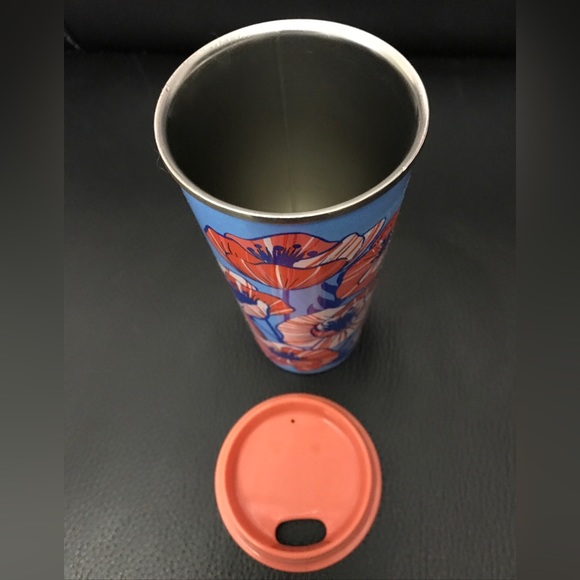 Rare! Starbucks 16 Oz stainless steel tumbler. Venti pink blue flowers. - Picture 4 of 6